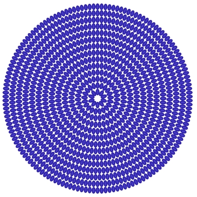 Программа 'Бисерная гладь с MyJane' рисует круг бусин-эллипсов, у которых размер ширины не равен высоте