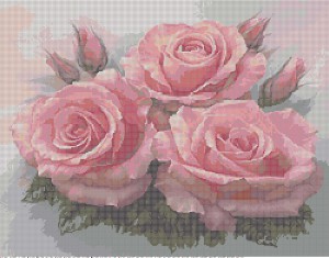 Beaded design scheme 'Rose Bouquet' created in bead pattern program 'Bead-n-Stitch'