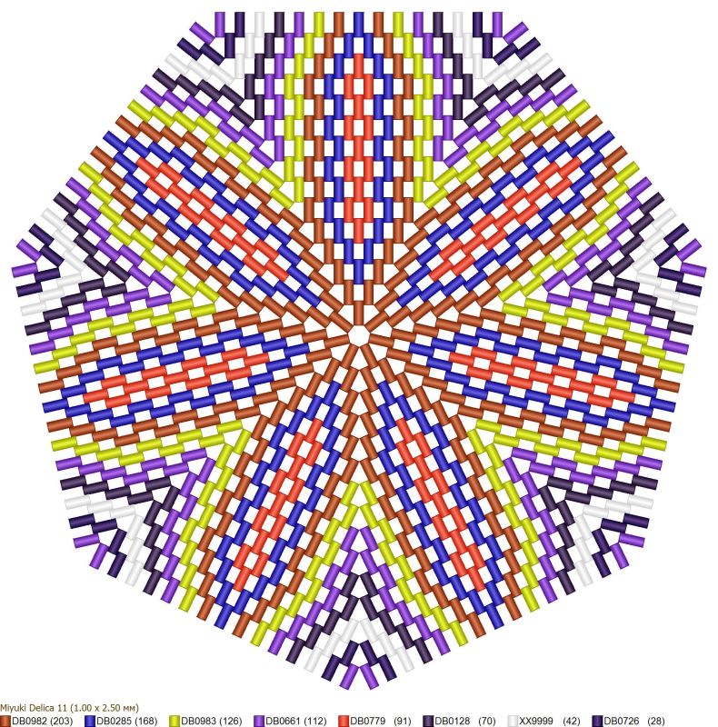 7-angles peyote design pattern created in PeyoteCreator software